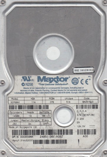 Maxtor 30768H1