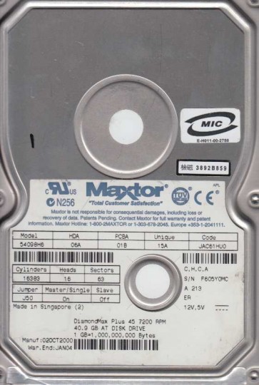 Maxtor 54098H6