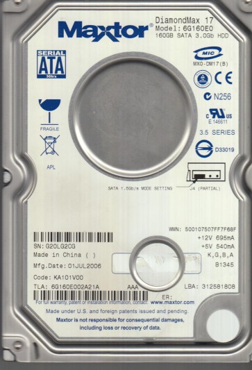 Maxtor 6G160E0