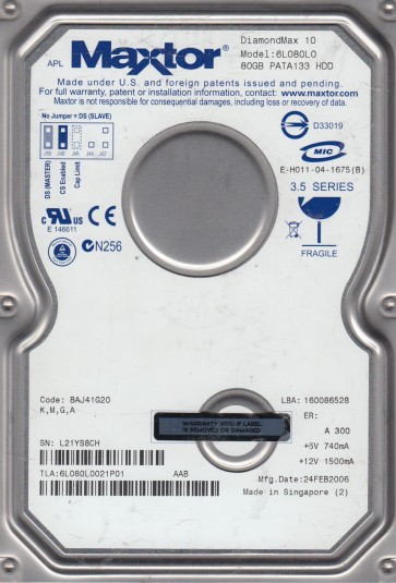 Maxtor 6L080L0