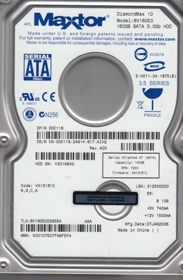 Maxtor 6V160E0