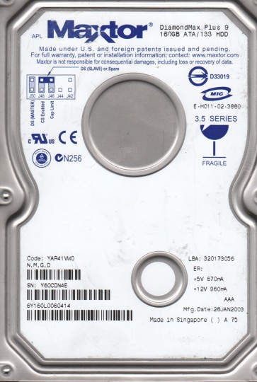 Maxtor 6Y160L0