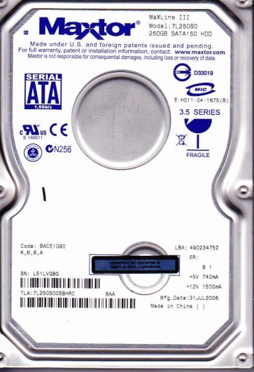 Maxtor 7L250S0