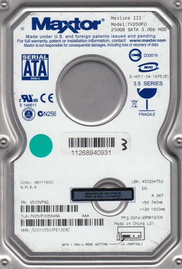 Maxtor 7V250F0