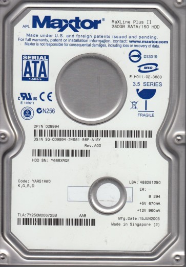 Maxtor 7Y250M0