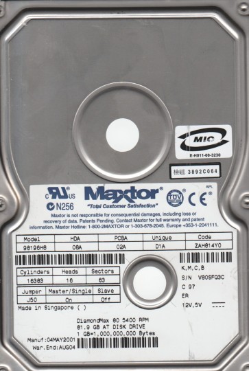 Maxtor 98196H8