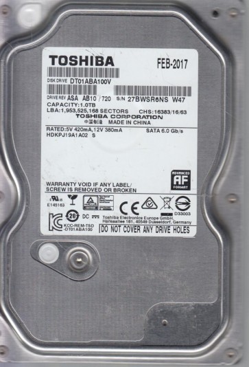 Toshiba DT01ABA100V