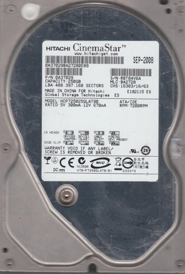 Hitachi HCP725025GLAT80