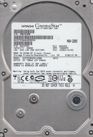 Hitachi HCS725032VLA380