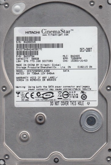 Hitachi HCS725050VLA380