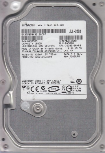 Hitachi HCT721016SLA380