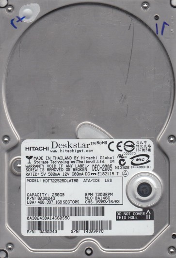 Hitachi HDT722525DLAT80