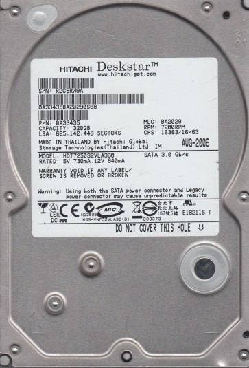 Hitachi HDT725032VLA360