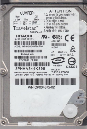 Hitachi HTS428040F9AT00