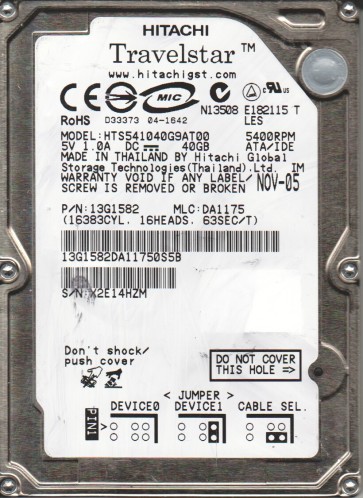 Hitachi HTS541040G9AT00