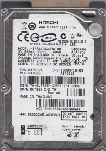 Hitachi HTS541640J9AT00