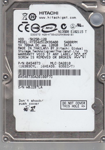 Hitachi HTS542512K9SA00