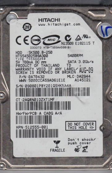 Hitachi HTS545025B9A300