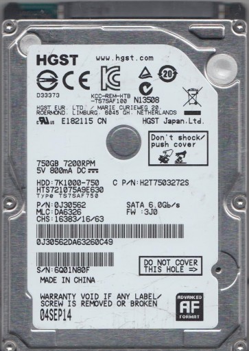 Hitachi HTS721075A9E630