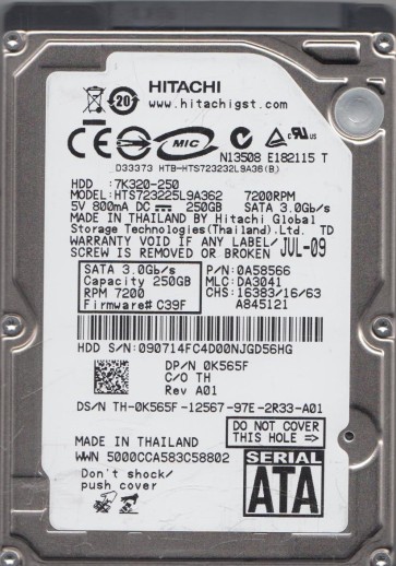 Hitachi HTS723225L9A362