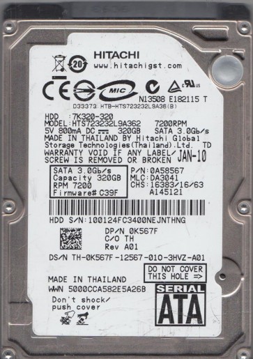 Hitachi HTS723232L9A362