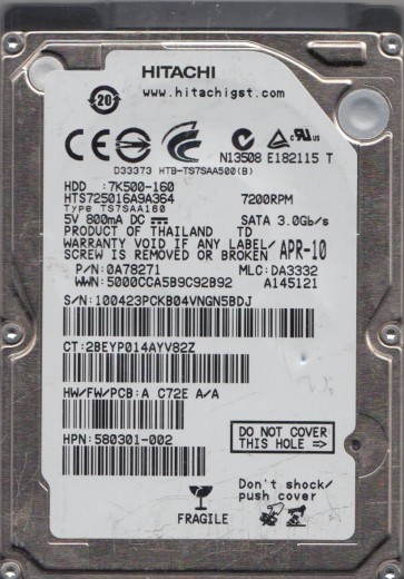 Hitachi HTS725016A9A364