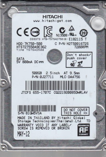 Hitachi HTS727550A9E362
