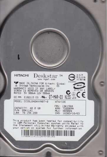 Hitachi IC35L040AVVN07