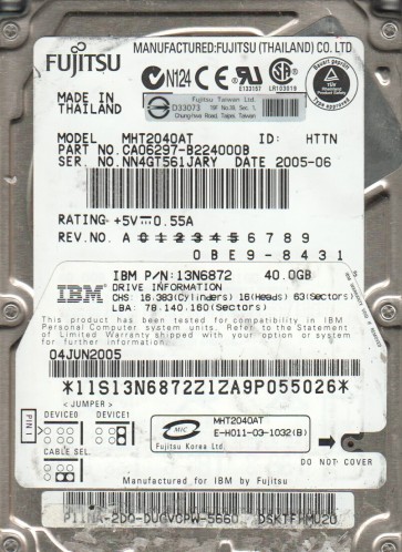 Fujitsu MHT2040AT