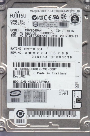 Fujitsu MHV2040AH