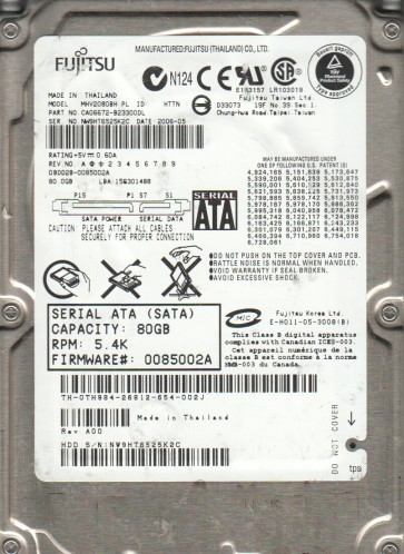Fujitsu MHV2080BH PL