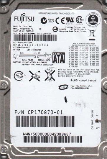 Fujitsu MHW2080BH PL