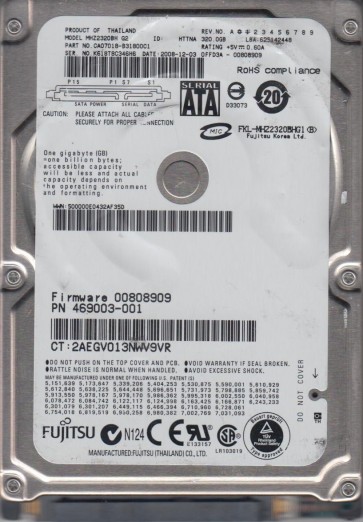 Fujitsu MHZ2320BH G2