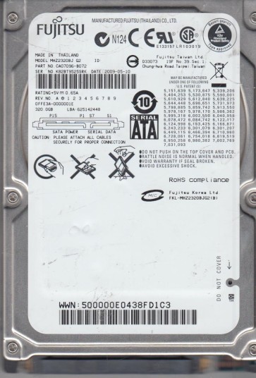 Fujitsu MHZ2320BJ G2