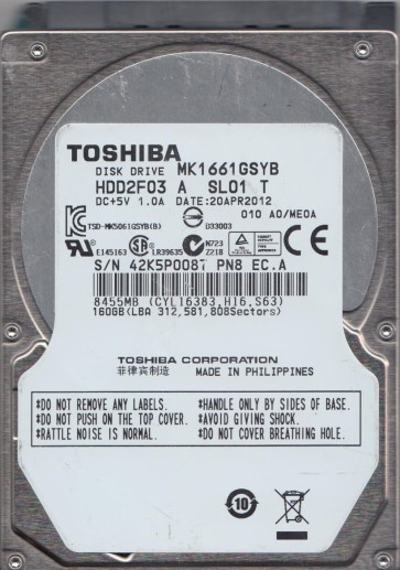 Toshiba MK1661GSYB