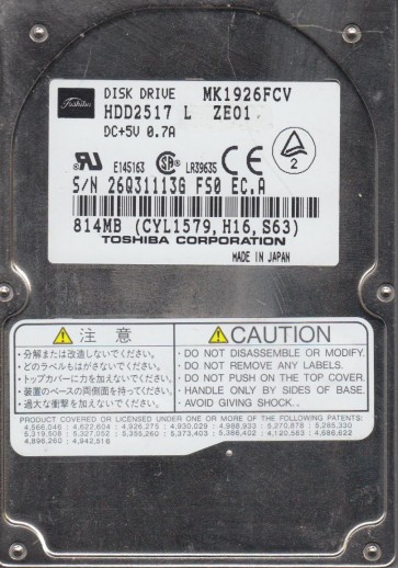 Toshiba MK1926FCV