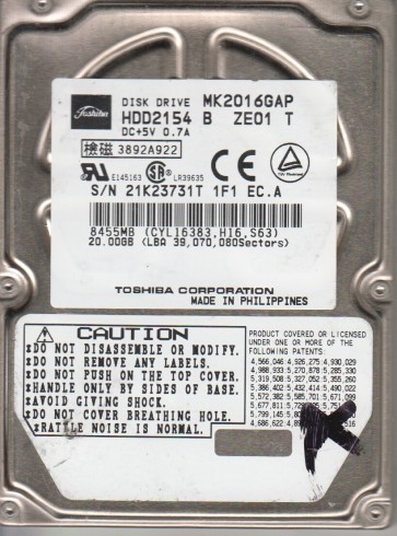 Toshiba MK2016GAP