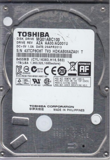 Toshiba MQ01ABC100