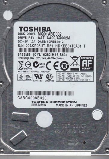 Toshiba MQ01ABD032