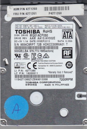 Toshiba MQ01ACF050