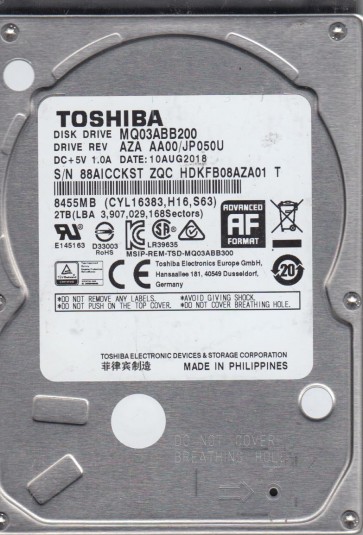 Toshiba MQ03ABB200