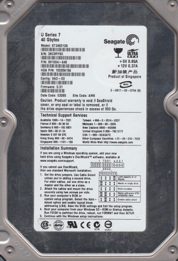 Seagate ST340012A
