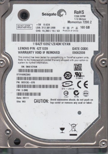 Seagate ST9160823AS