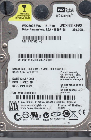 Western Digital WD2500BEVS