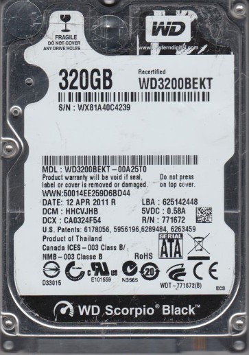 Western Digital WD3200BEKT