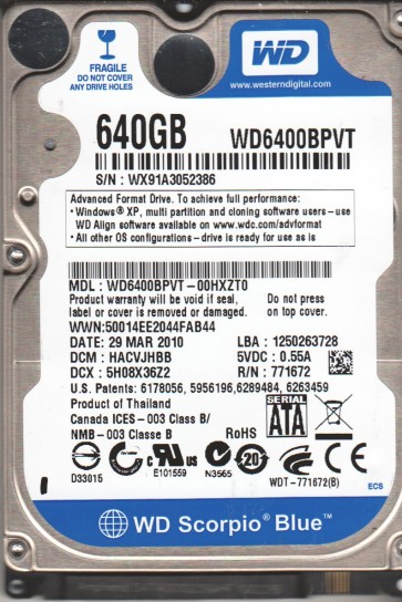 Western Digital WD6400BPVT