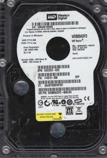 WD WD800ADFD Data Recovery